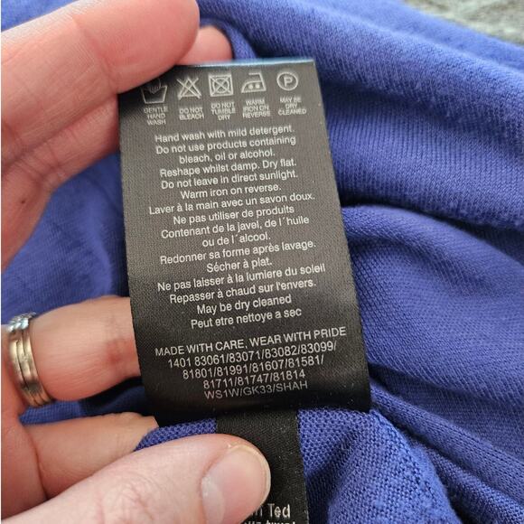 Ted Baker Blue Open Front Viscose Drape Front Pleated Back Cardigan sz 4 Basic - Picture 6 of 7